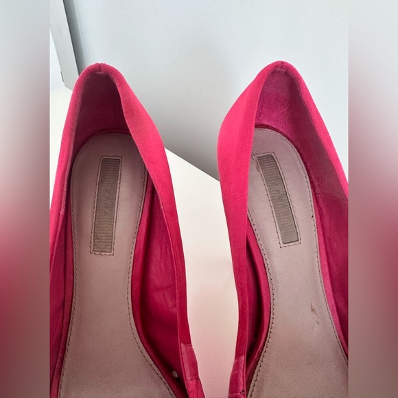 Zara Pink Satin High Heels Peep-Toe - Picture 4 of 11
